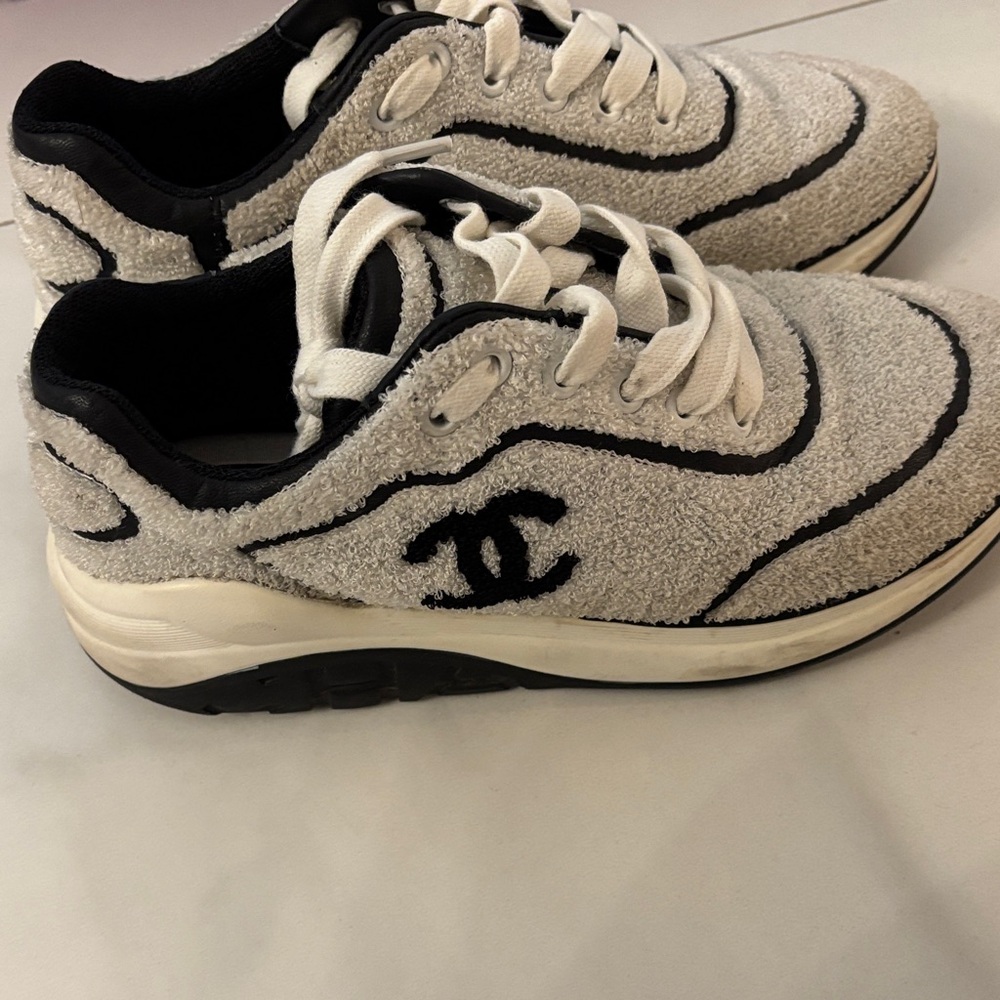 Chanel Women's Black and White Sneakers